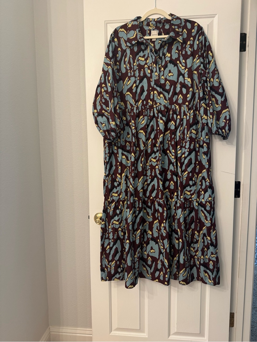 Anthropologie Maeve The Bettina Tiered Midi Shirtdress - Abstract Size XL - Picture 4 of 7